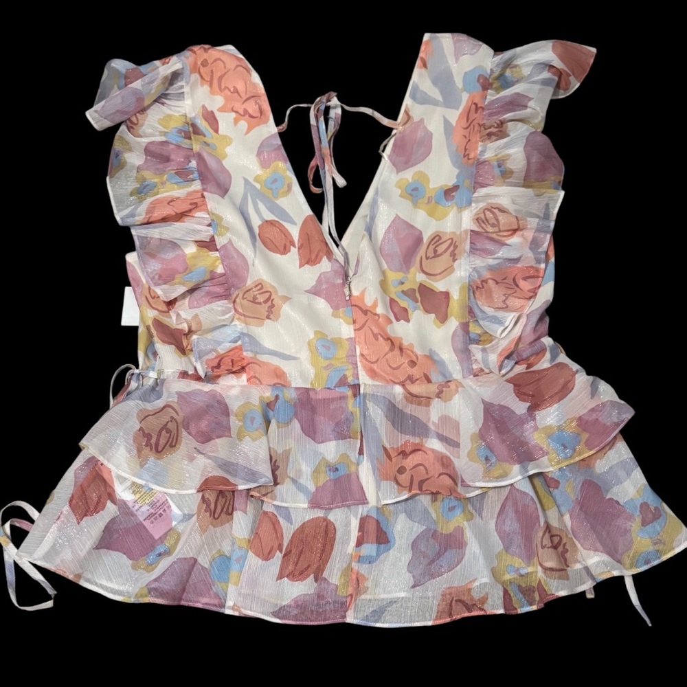 NWOT Ted Baker Rowyn Ruffle Top - Picture 7 of 11